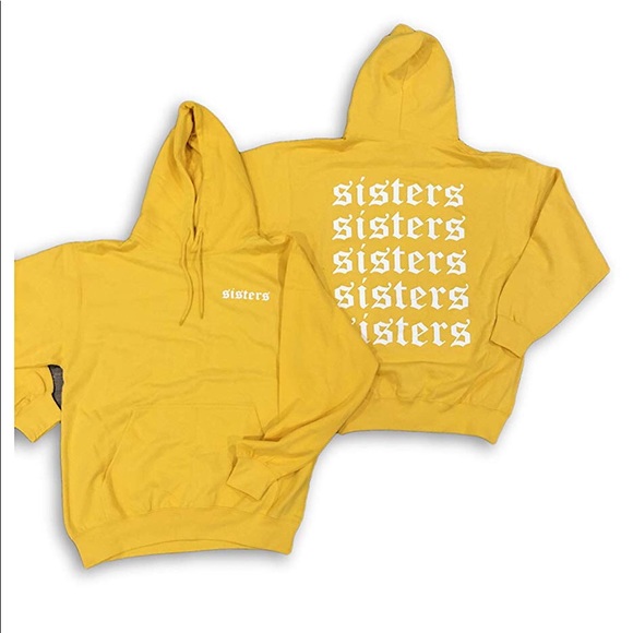 sisters apparel yellow hoodie